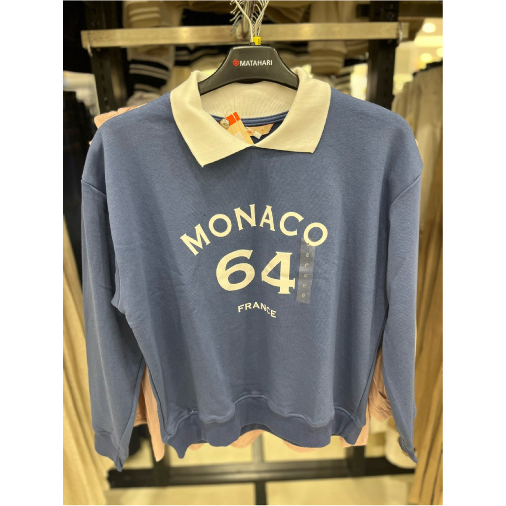 Nevada Sweater Wanita Kerah Polo Monaco 64 Lengan Panjang Casual | Size S–XL