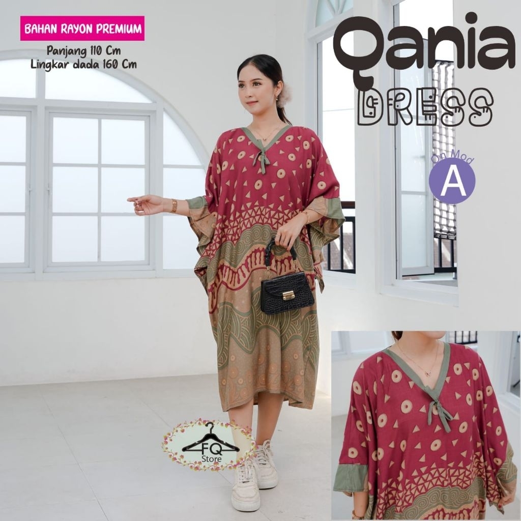 QANIA DRESS - dress wanita terbaru, dress rayon Pj110 Ld160