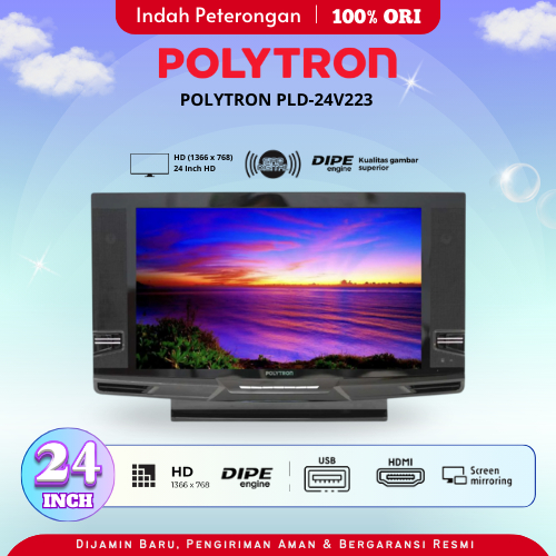 LED TV POLYTRON DIGITAL  PLD-24V223/LED TV SEMI TABUNGLAYAR DATAR/LED MURAH/DIGITAL TV UKURAN 24 INC