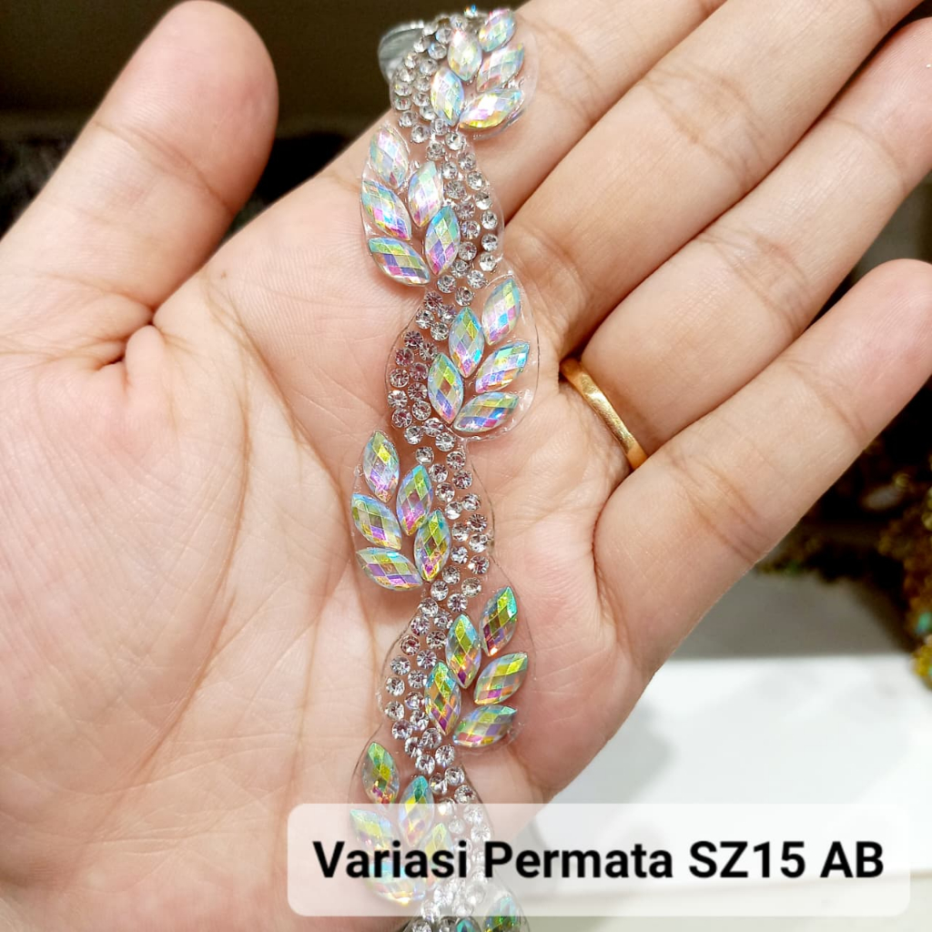 Variasi Permata SZ15 AB METER Renda Hiasan Tempel Setrika