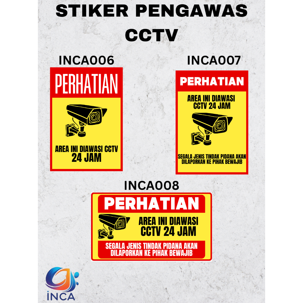 STIKER DIAWASI CCTV MURAH / STIKER CCTV MURAH/ STIKER CCTV LUAR RUANGAN ANTI LUNTUR / STIKER CCTV UK