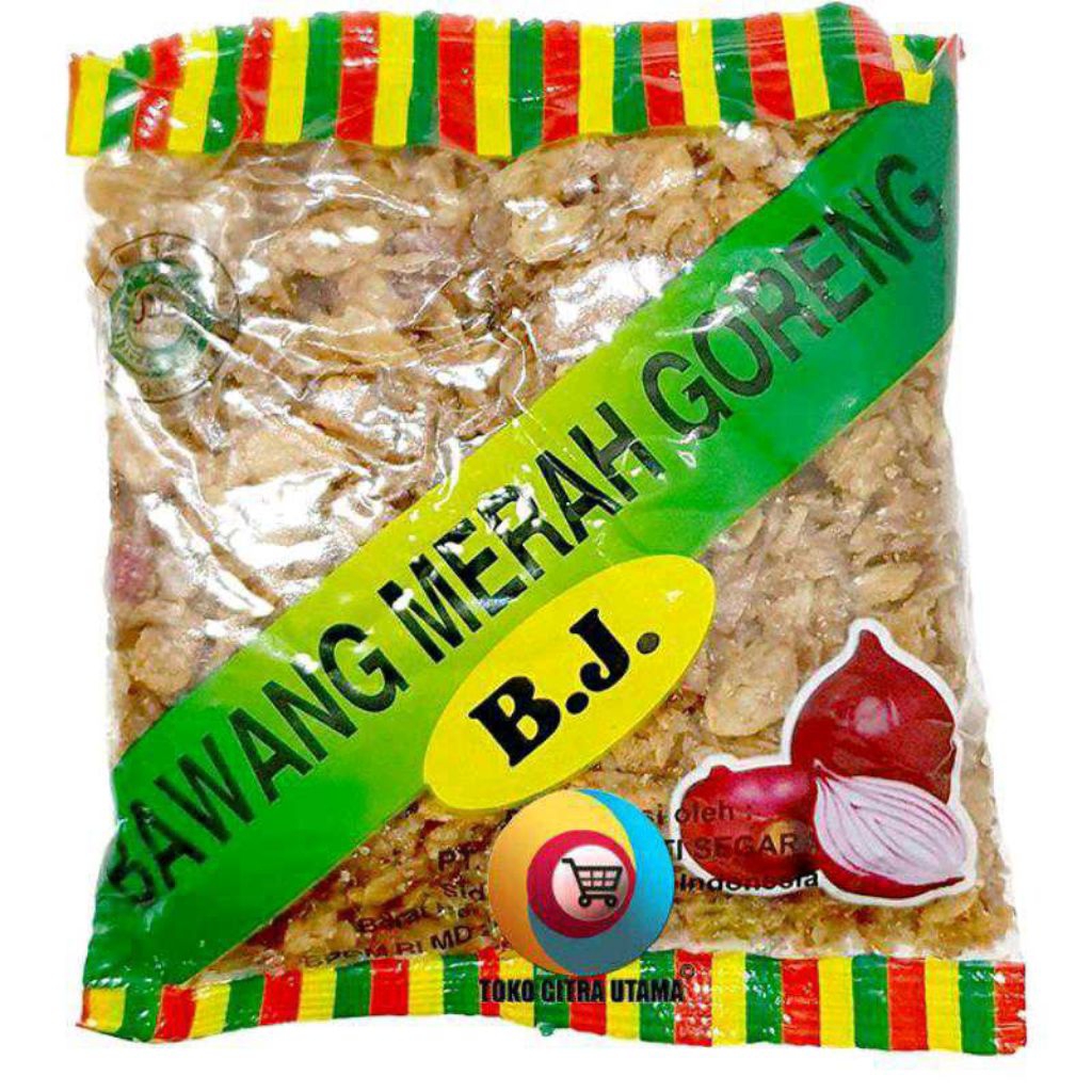 BAWANG MERAH GORENG MERK B.J. 50 GRAM GURIH DAN RENYAH