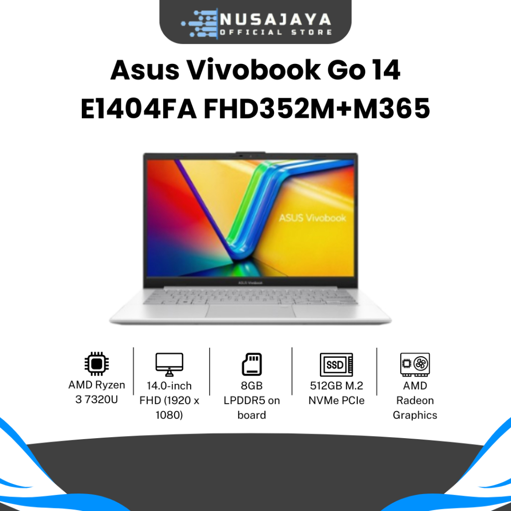Asus Vivobook E1404FA Ryzen 3 8GB 512GB SSD 14" FHD+365