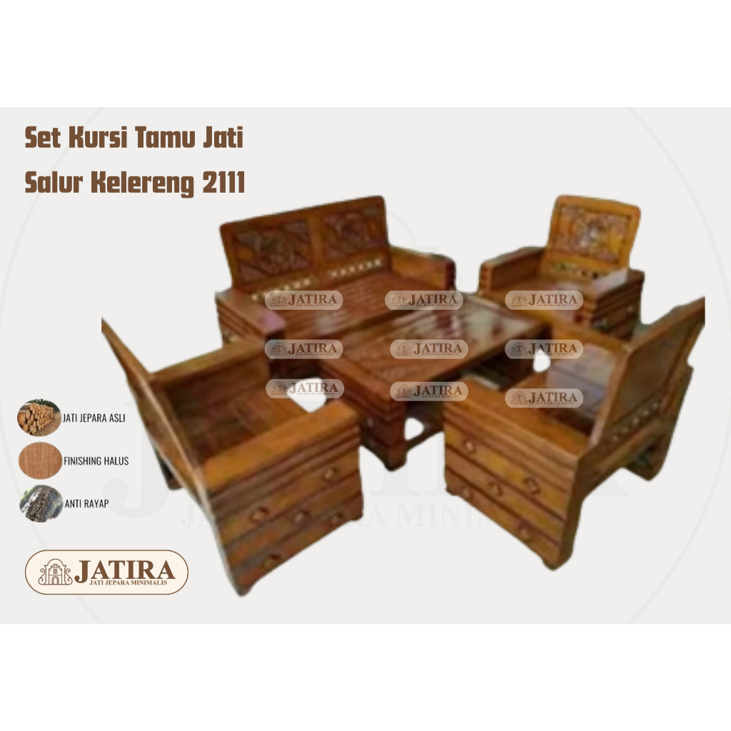 Set Kursi Jati Salur Kelereng 2111 | Kursi Jati Asli Jati Jepara Palembang Murah