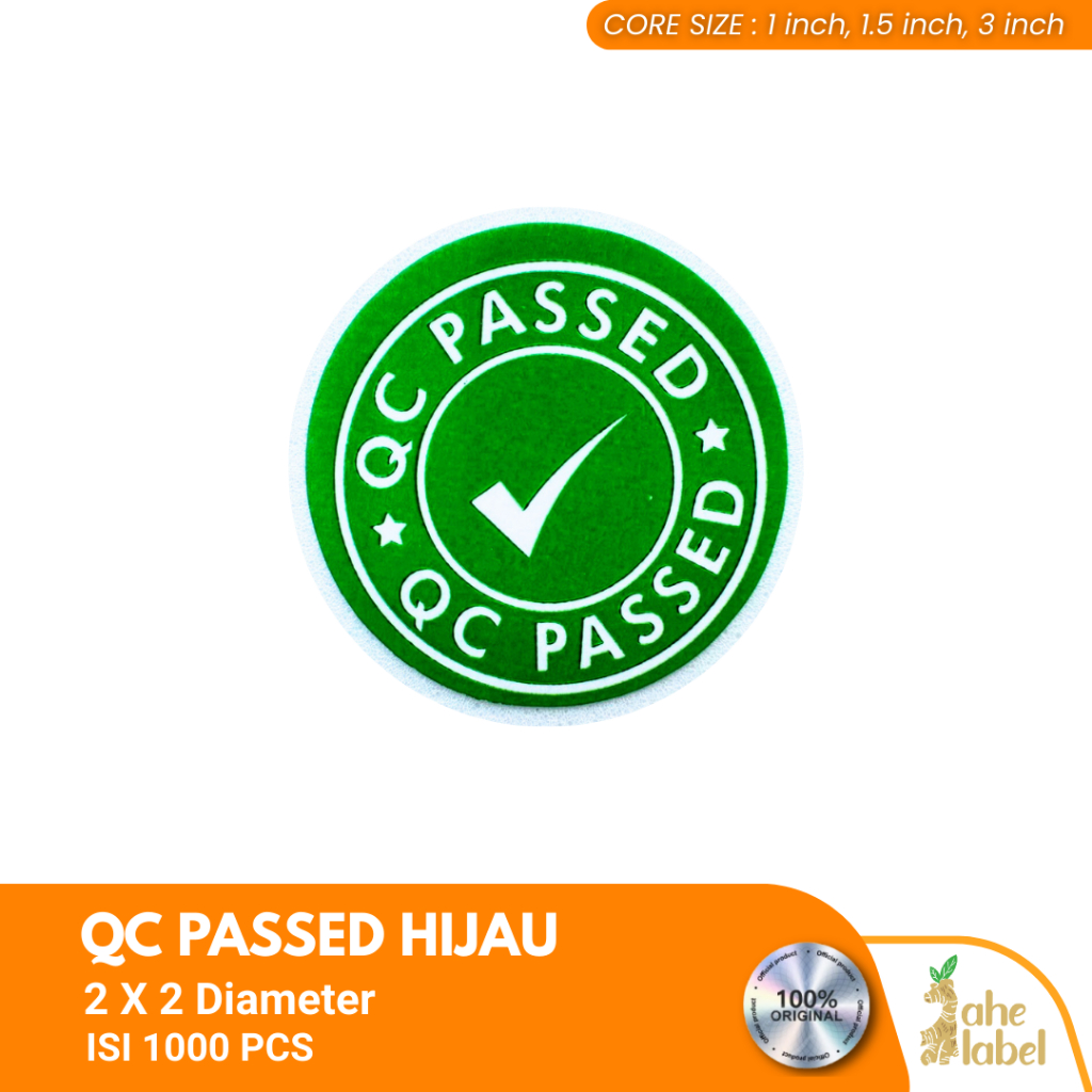 STICKER QC CHECKED , STIKER QC PASSED , LABEL QUALITY CONTROL STIKER PENGECEKAN 1000 PCS