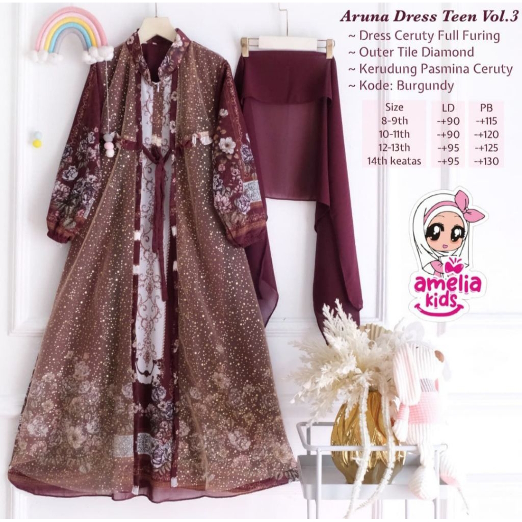 ARUNA#3 GAMIS ANAK 8 - 14th set hijab