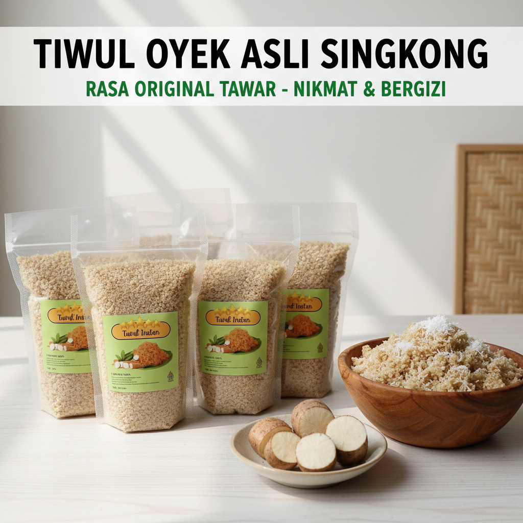 TERMURAH Oyek Tiwul Singkong 1 kg Organik Asli Khas Kebumen/ Nasi Diet Instan Kering