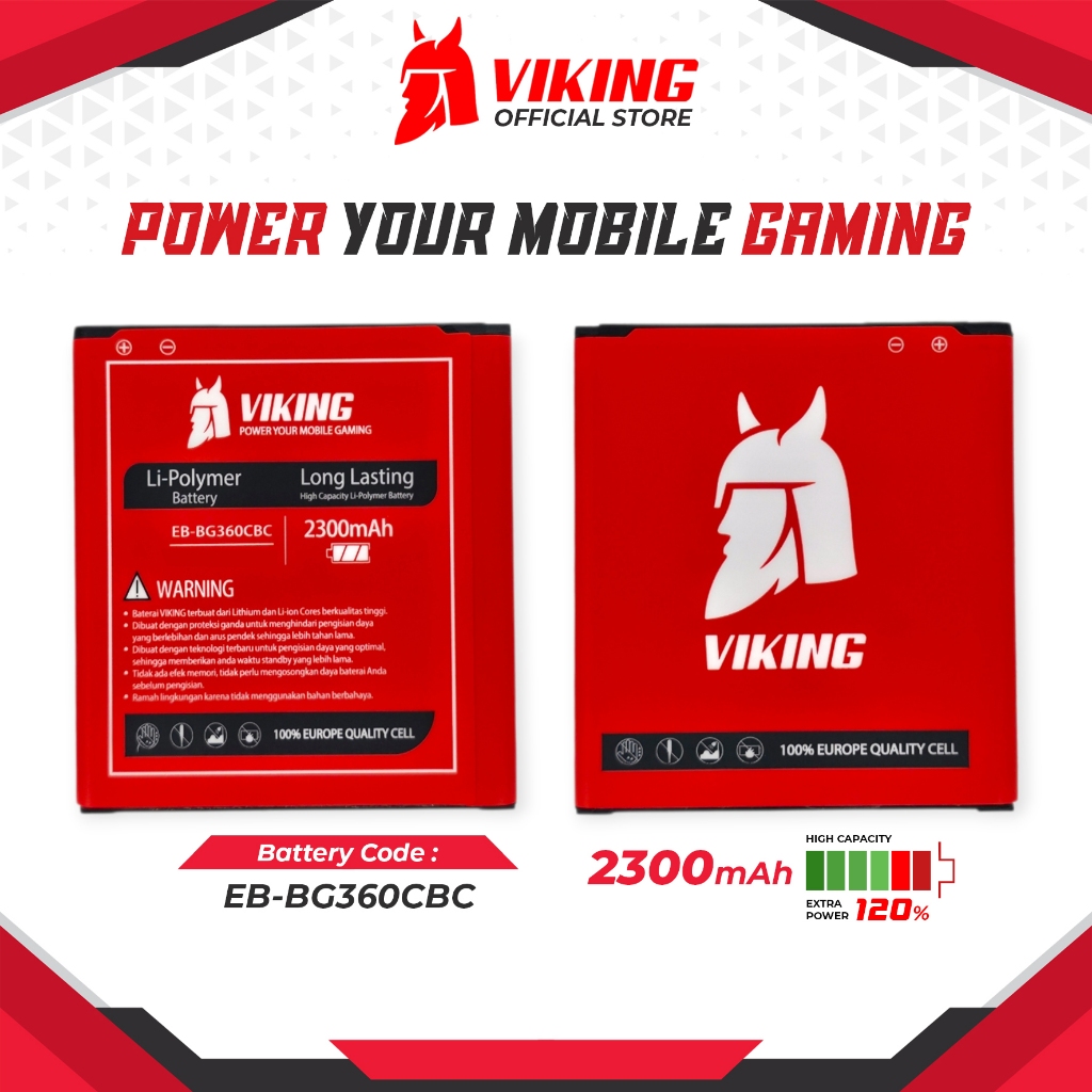 VIKING Baterai Double Power for Samsung Galaxy J2 2015 J200 G360 EB-BG360CBC EB-BG360CBE EB-BG360CBU