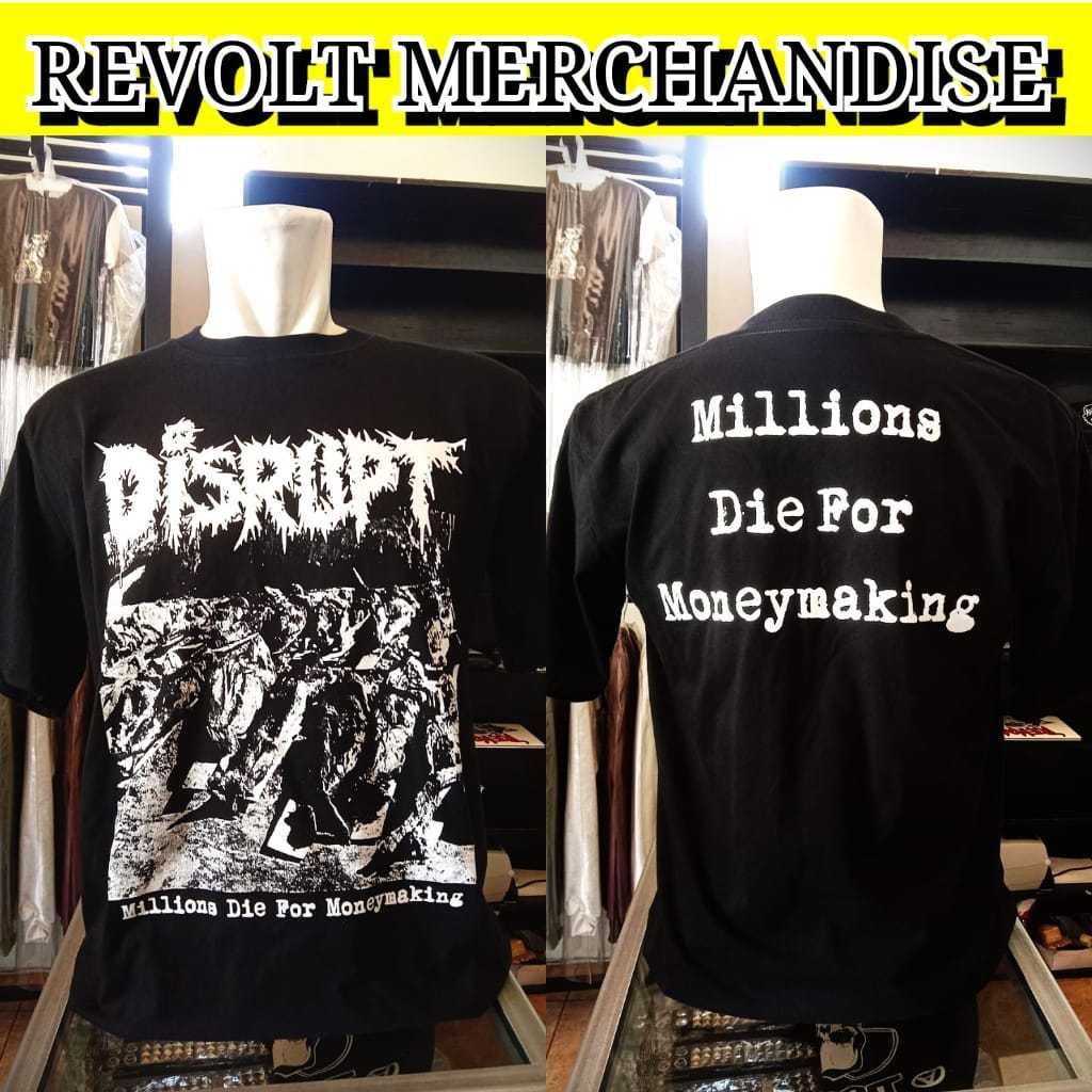 kaos band disrupt, t-shirt band disrupt, kaos disrupt, kaos band punk, kaos punk, revolt merchandise