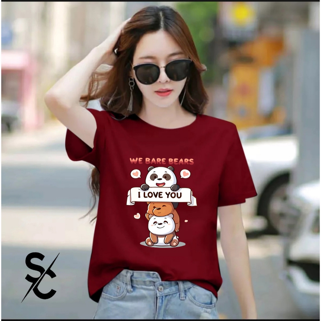 KAOS DISTRO PRIA/WANITA LENGAN PENDEK COTTON COMBED 24s TERBARU PRINT WB BEARS