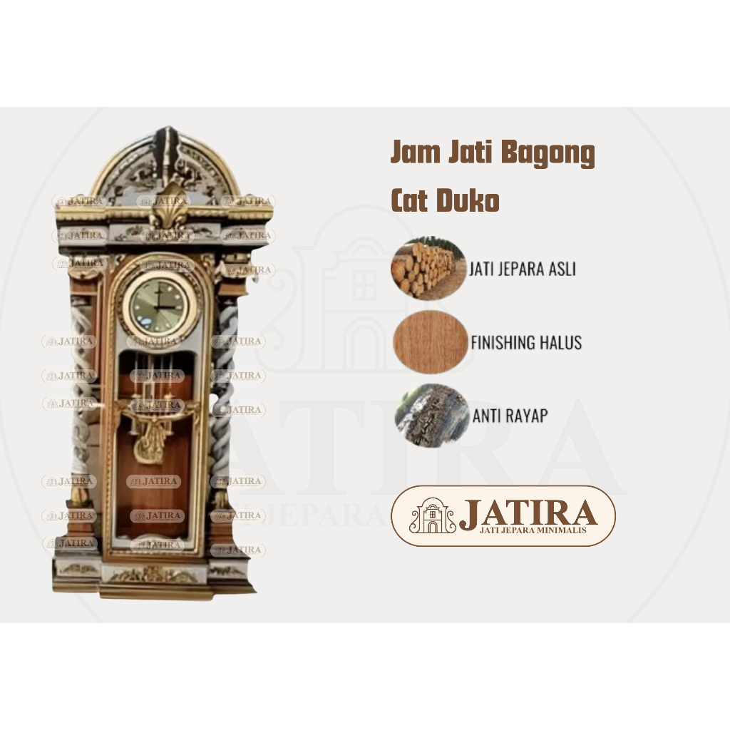 Jam Bagong Jati Cat Duko | Jam Hias Jati Asli Jepara Murah Palembang