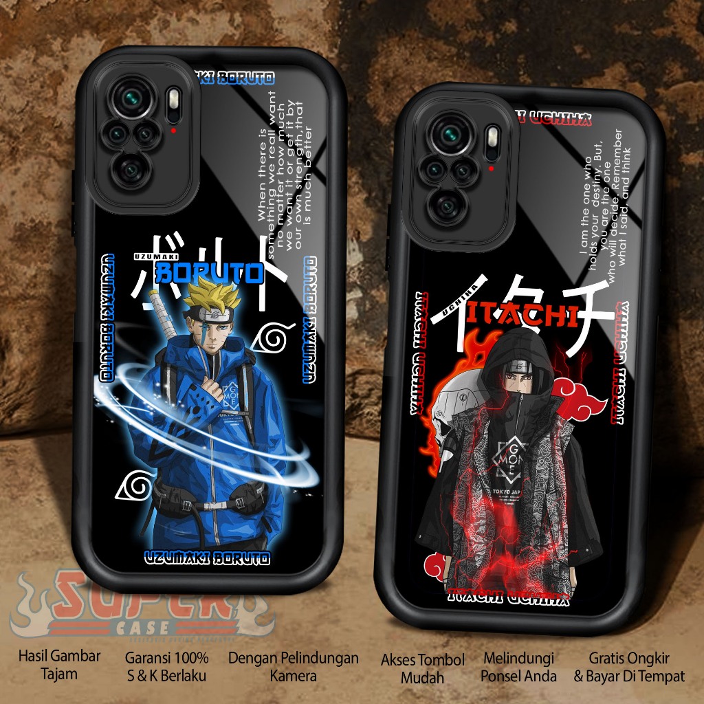 Case For REDMI NOTE 10 4G NOTE 10S POCO M5S NARUTO1 Softcase Glossy Casing Handphone Silicon Glass