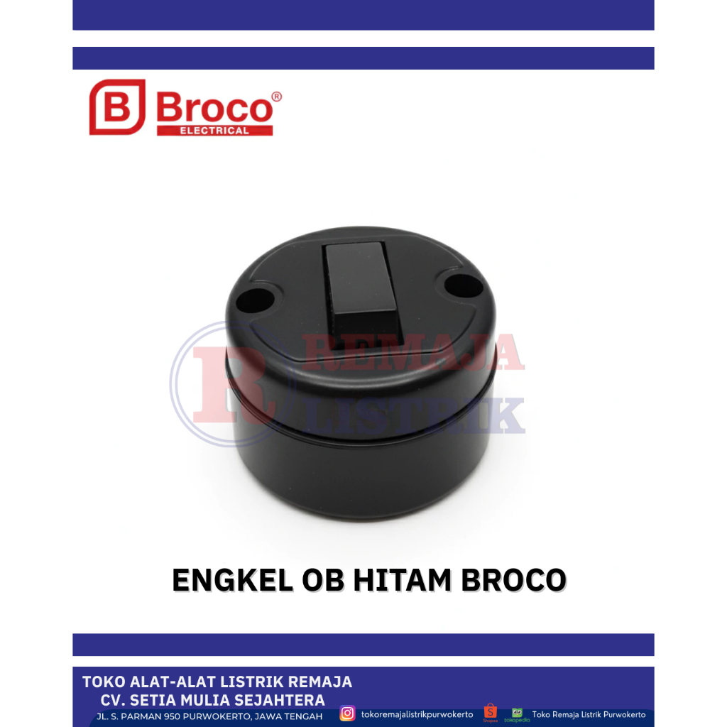 SAKLAR ENGKEL OB HITAM BROCO SNI