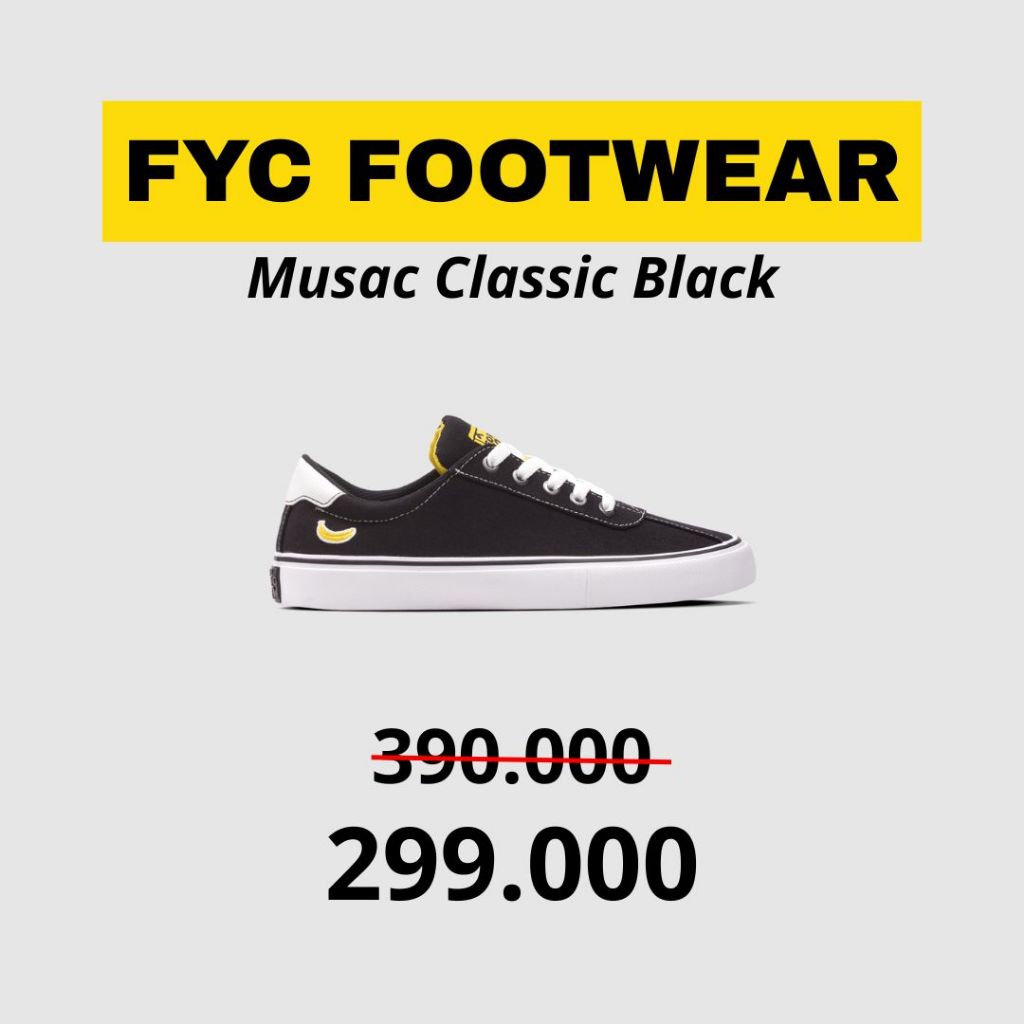 FYC FOOTWEAR  - MUSAC CLASSIC BLACK | SEPATU PRIA | SEPATU VULCANIZED