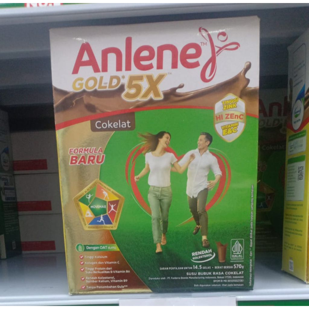 susu anlene gold 5x coklat 570g