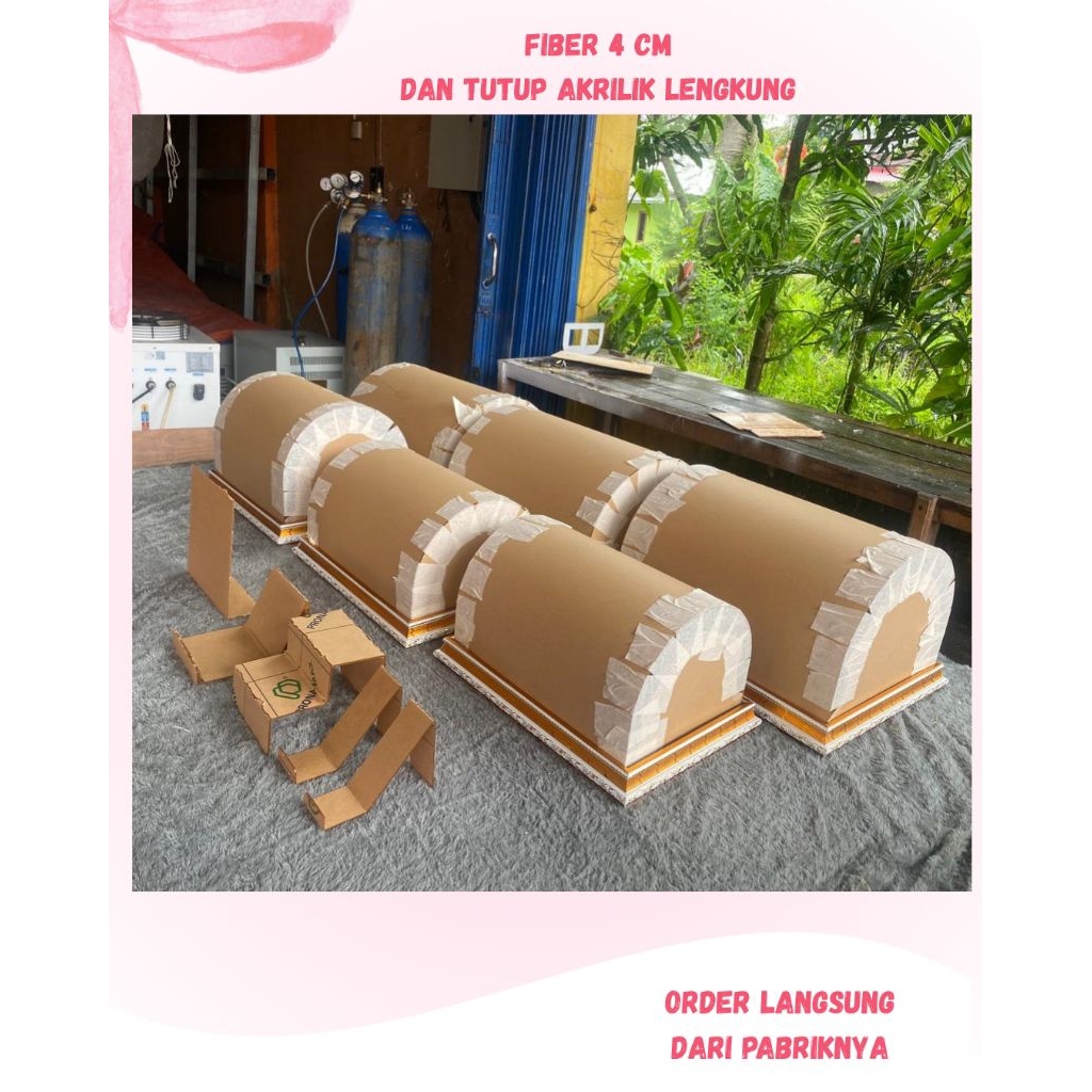 Kotak hantaran fiber 4 cm/box hantaran fiber dan tutup akrilik/gratis packing kayu