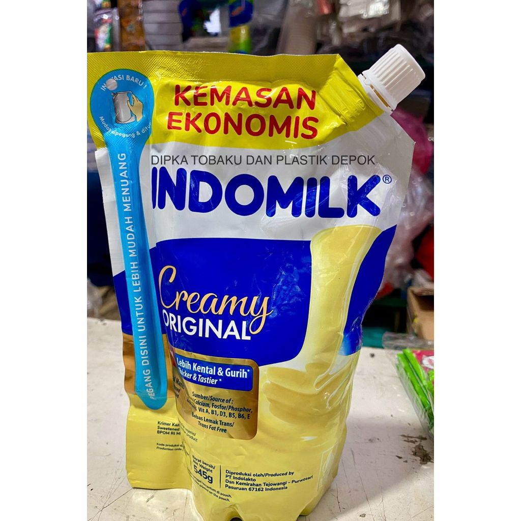 susu kental manis skm indomilk pouch 545gram bendera frisian flag 545 gr putih dan coklat topping es