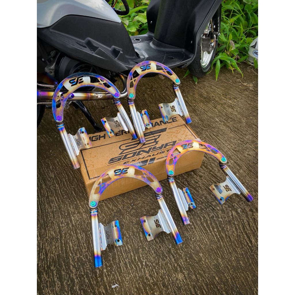 Behel titanium ala it salaya Thailand mio sporty smile Original Sonya Exhaust Indonesia