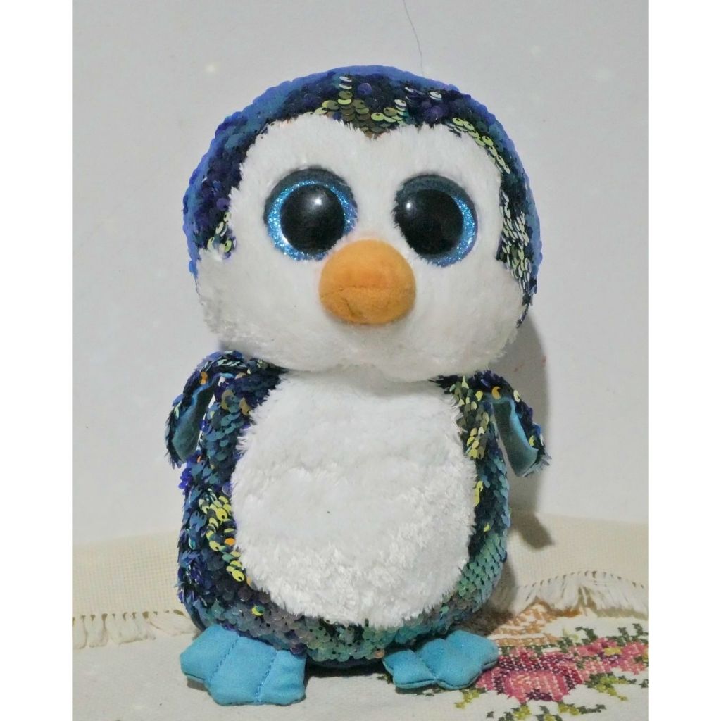 Boneka Penguin TY Beanie Boos Sequin Original Preloved