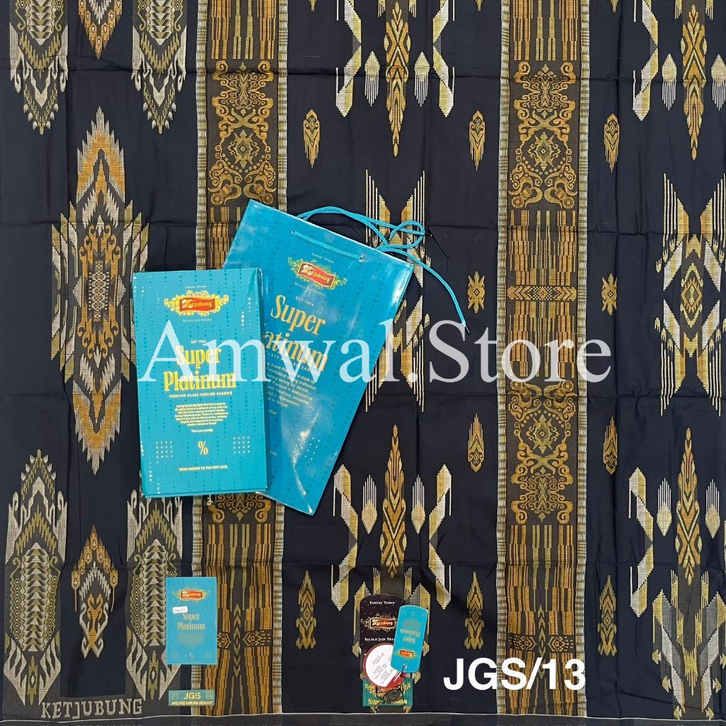 Sarung KETJUBUNG SUPER PLATINUM JGS // ORI Sarung Ketjubung Super Platinum Jacquard Gunung songket