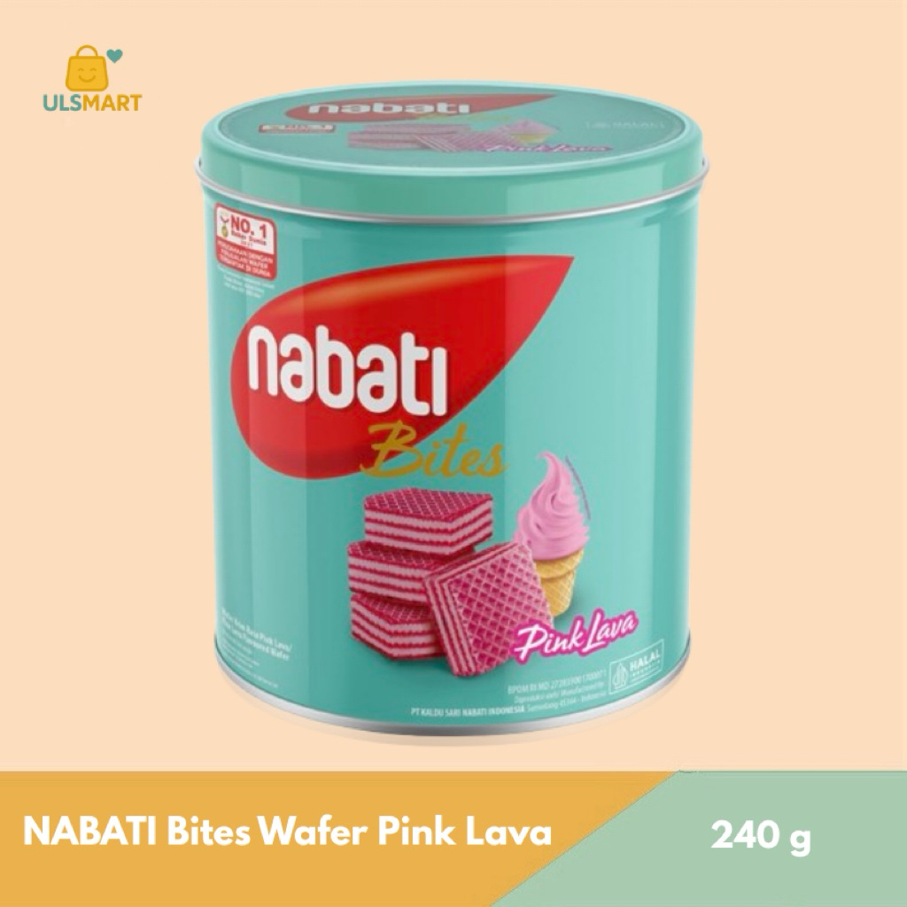 NABATI Bites Wafer Pink Lava Kaleng 240 g
