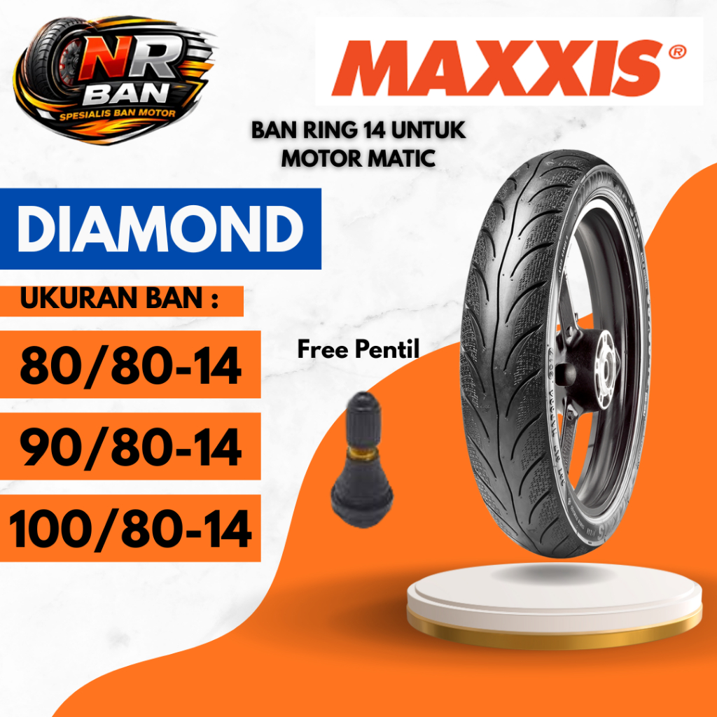 Ban Motor Matic Maxxis Ring 14 80/80-14 90/80-14 100/80-14 Tubeless Mio, Beat, Vario, Spacy