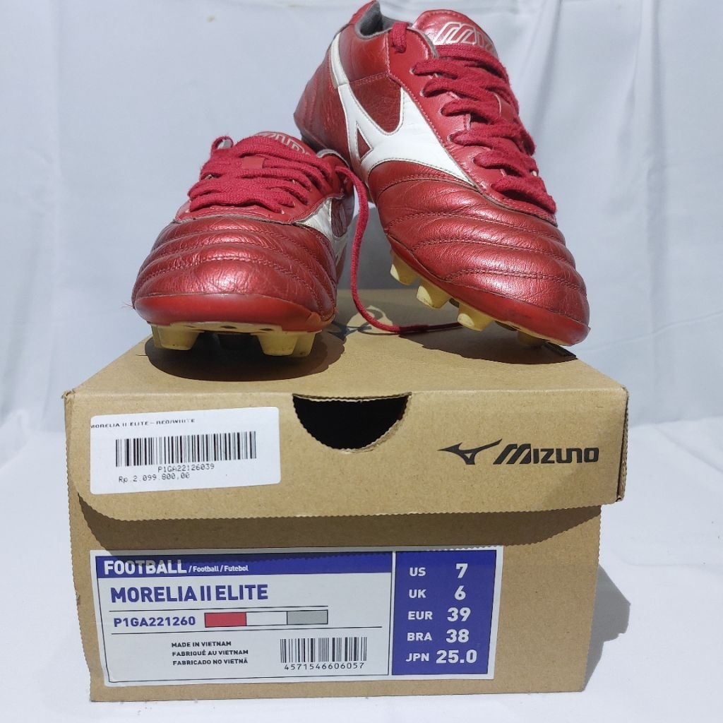 Sepatu bola Mizuno MORELIA II ELITE 100% original size 39 (used)