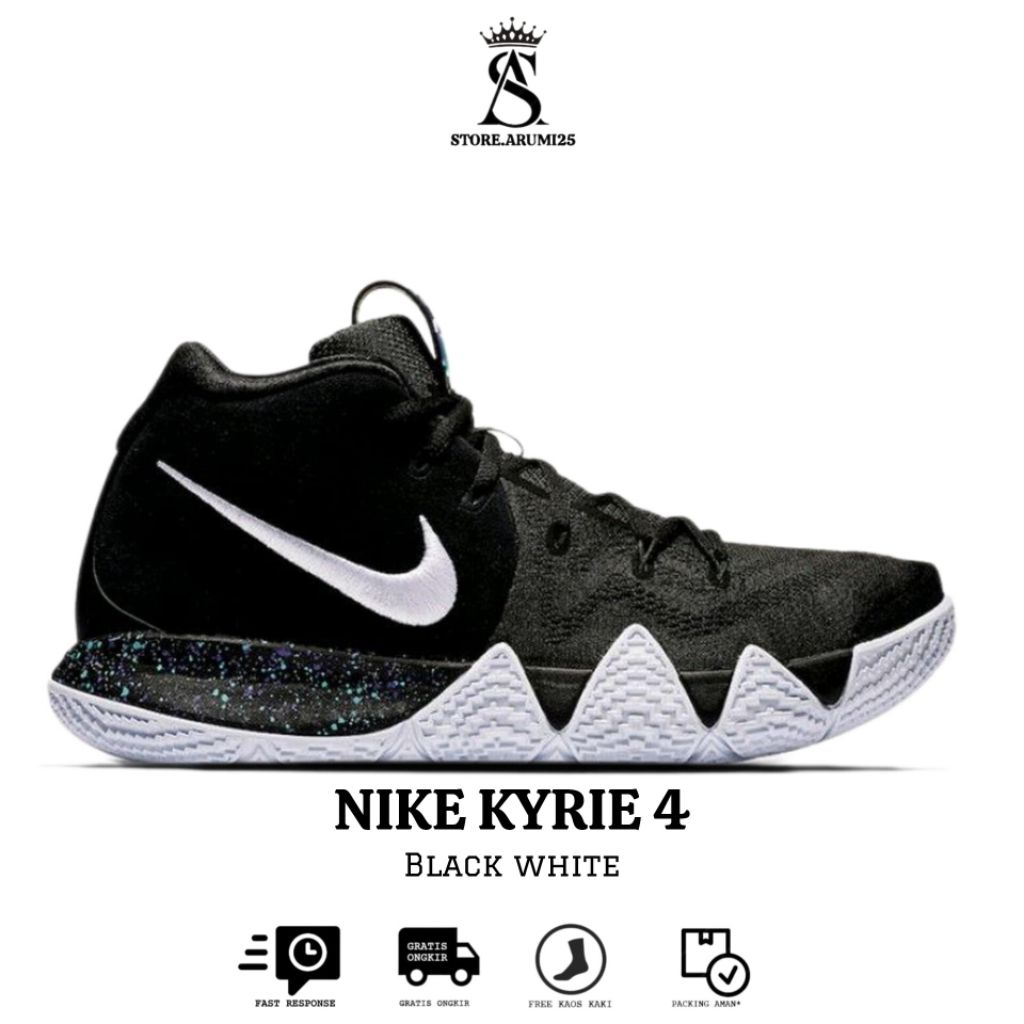Sepatu Basket N.K Kyrie 4 Black/White