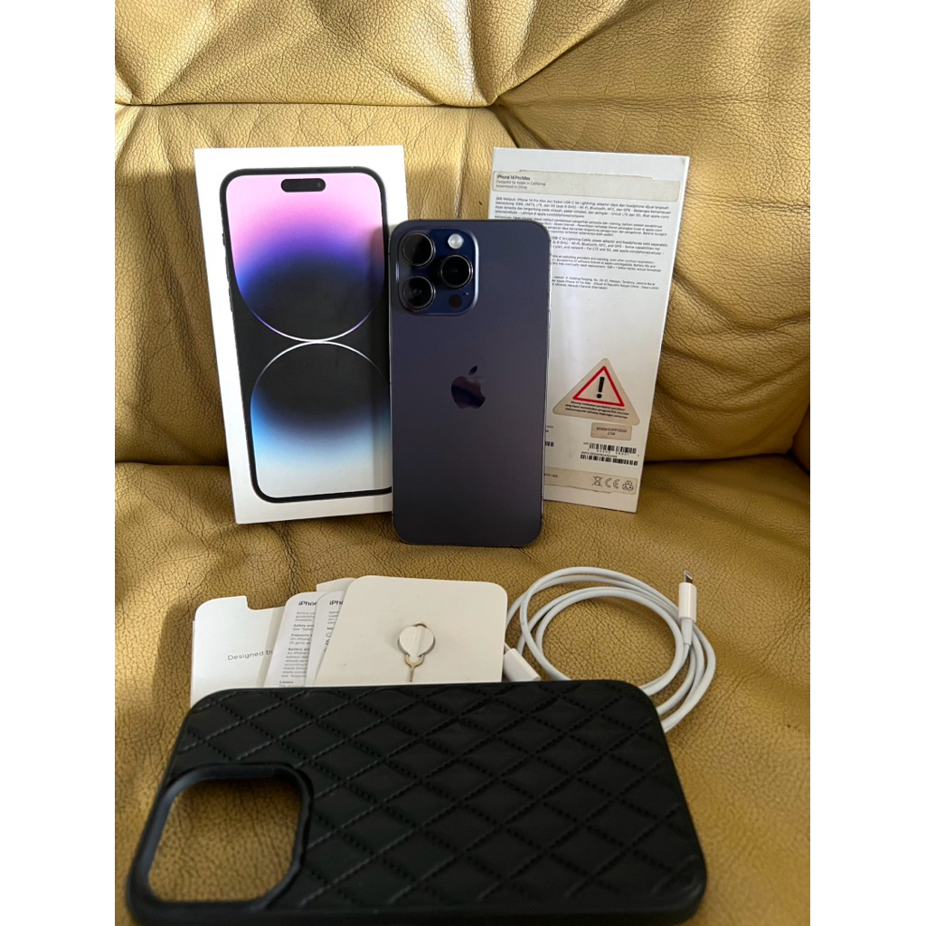 Fullset iPhone 14 Pro Max Deep Purple 128GB ex Garansi iBox Resmi Second Original Like New No Minus 