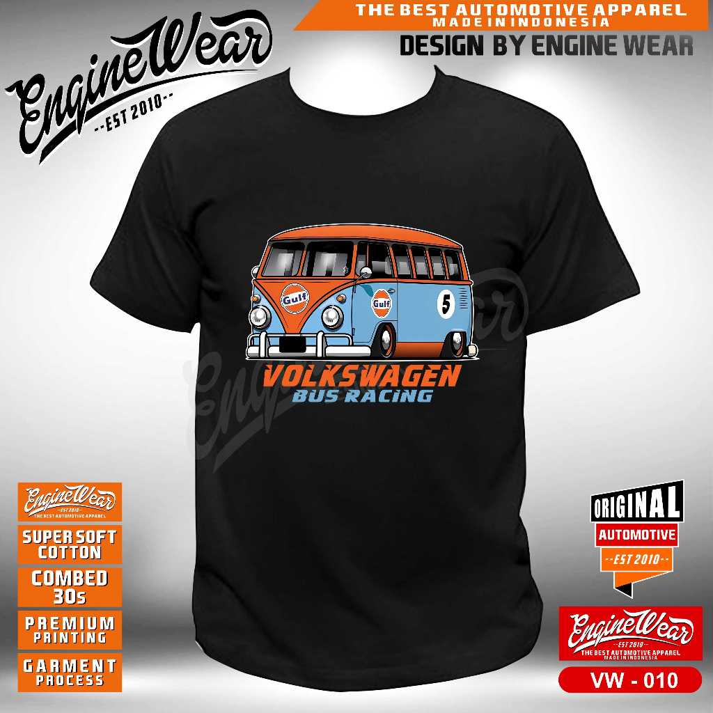 Tshirt VW combi volkswagen beetle kaos vw volks wagen buzz baju otomotif VW010