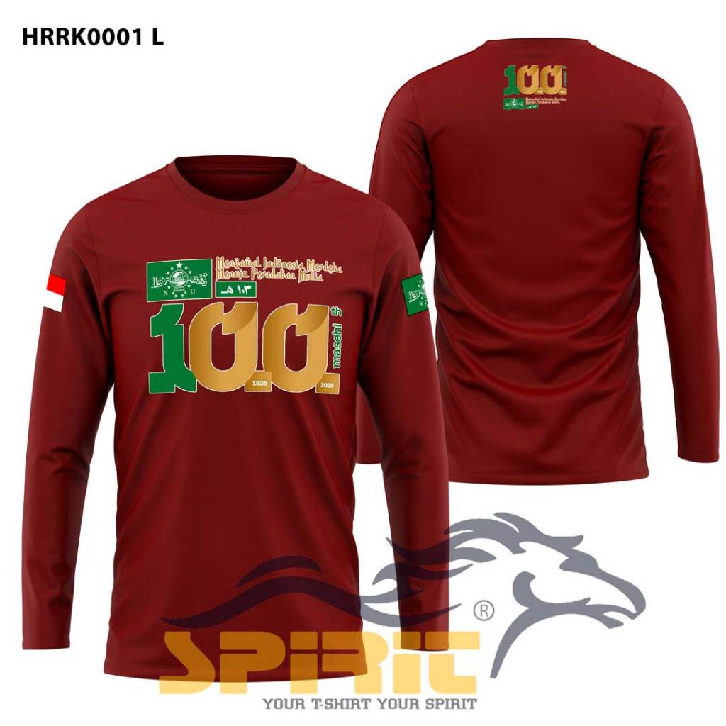 Kaos Harlah NU 1 Abad 2026 Lengan Panjang Baju Nahdlatul Ulama Katun 24s Sablon DTF Premium