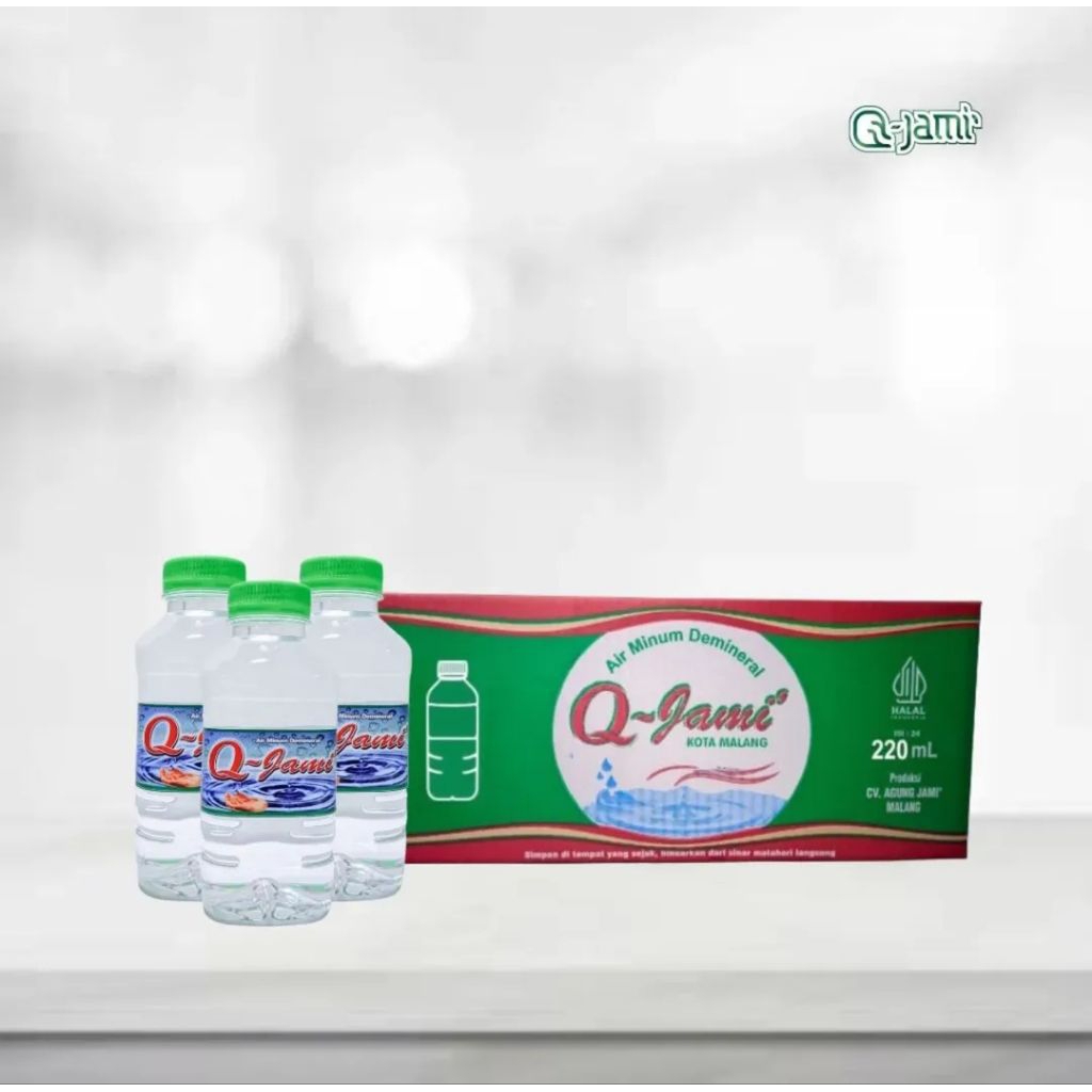 Air Mineral Q-Jami' Kemasan Botol Kotak 220 ml