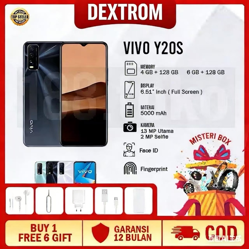HP vivo Y20s RAM 8/256GB New 99% Garansi Toko 1 Tahun Murah