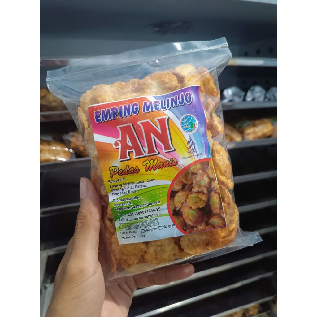 Emping Melinjo Pedas Manis Asli Kebumen Kemasan 200 gr