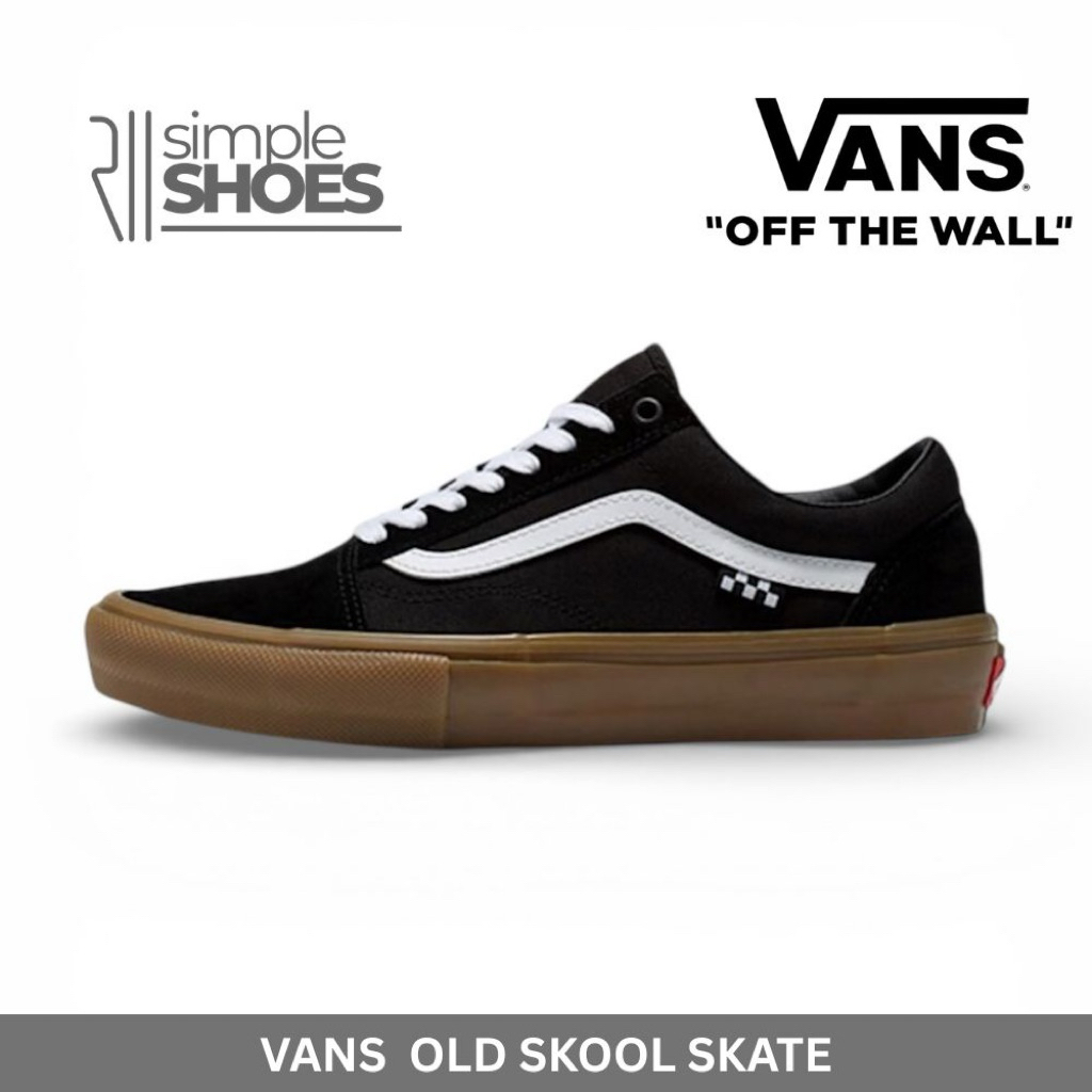 VANS OLD SKOOL SKATEBOARDING BLACK GUM 100% ORIGINAL