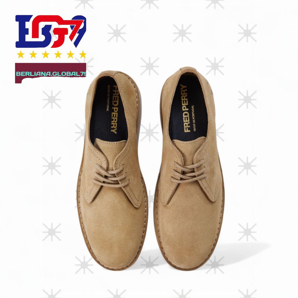 Fred Perry Casual Suede Mens Shoes, Sepatu Kasual Pria Fred Perry