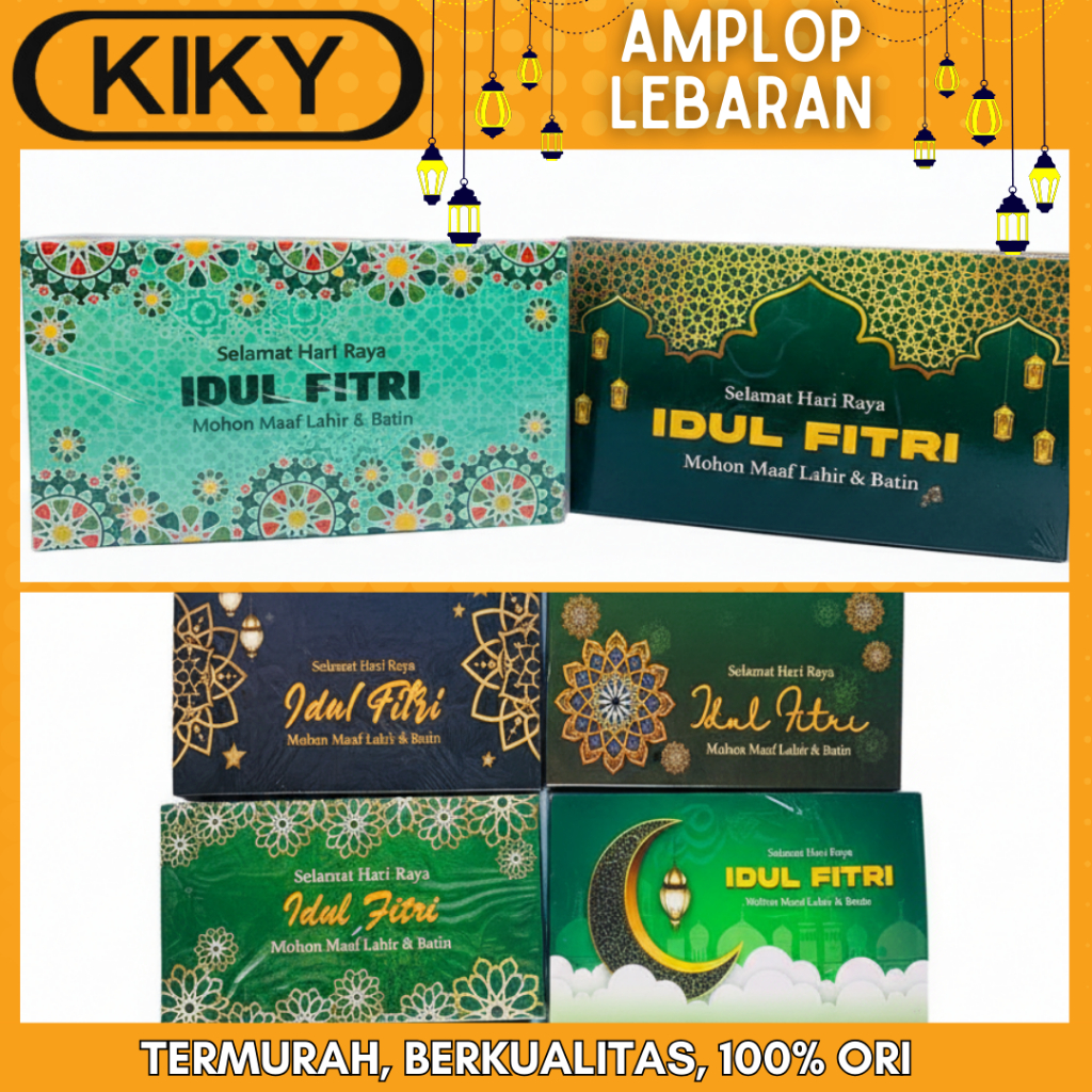 Amplop Lebaran KIKY Premium Idul Fitri Motif Islami Eksklusif – Amplop THR Hari Raya Desain Elegan E