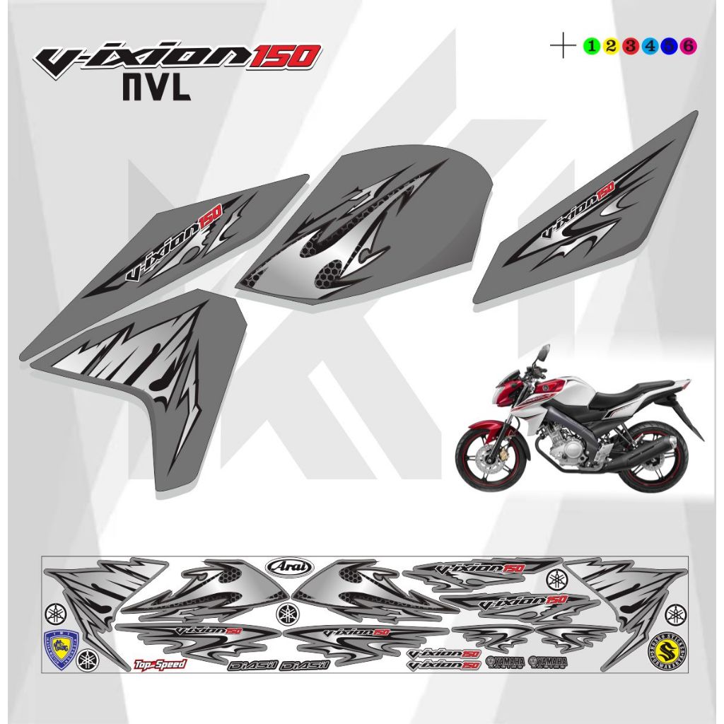 STRIPING MOTOR VIXION VARIASI POLET LIS / STICKER STRIPING MOTOR VIXION