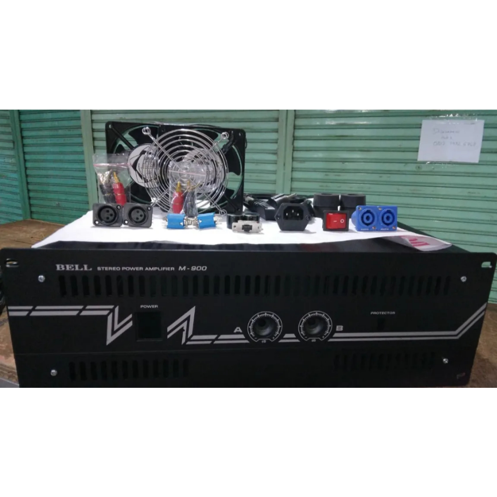 (49cm x 46cm x 15,5cm) Box / Casing Power Amplifier Stereo Bell M-900 + Aksesoris Komplit Kualitas T