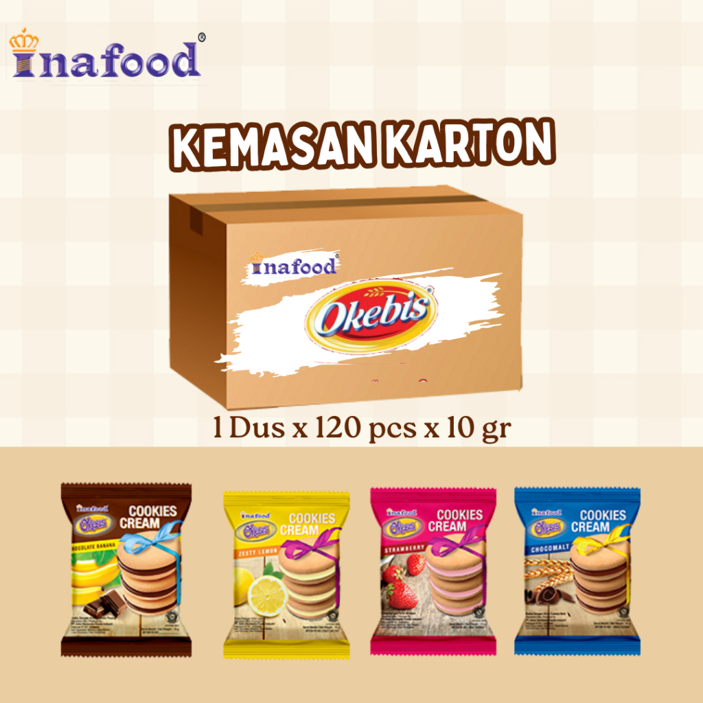 InaFood OkeBis MINI Cream Cookies 10 Gr - 1 DUS 120 PCS