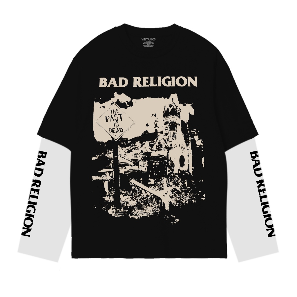 Takeshi T-shirt Double layer ST Bad Religion Past kaos long sleeve pria wanita unisex