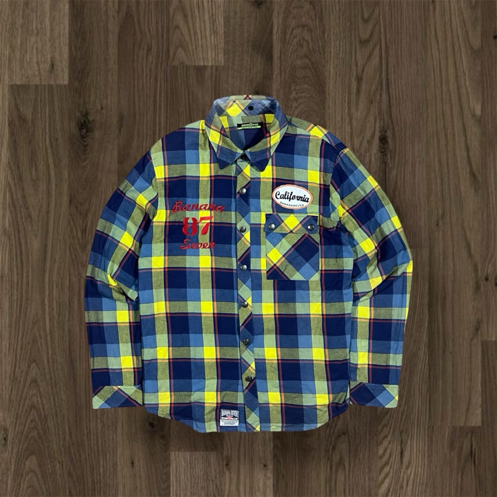 OUTER FLANNEL SHIRT PLAID BANANA SEVEN CALIFORNIA