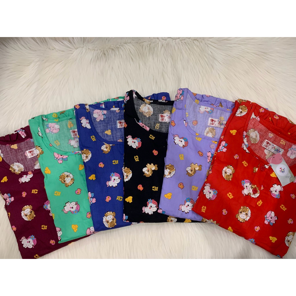 Sunly Anak uk.8,10 12 Celana 3/4 (selutut) baju lengan pendek sunly