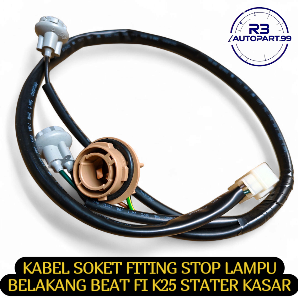 Kabel Soket Fitting Stop Lampu Belakang Honda Beat Fi K25 Stater Kasar