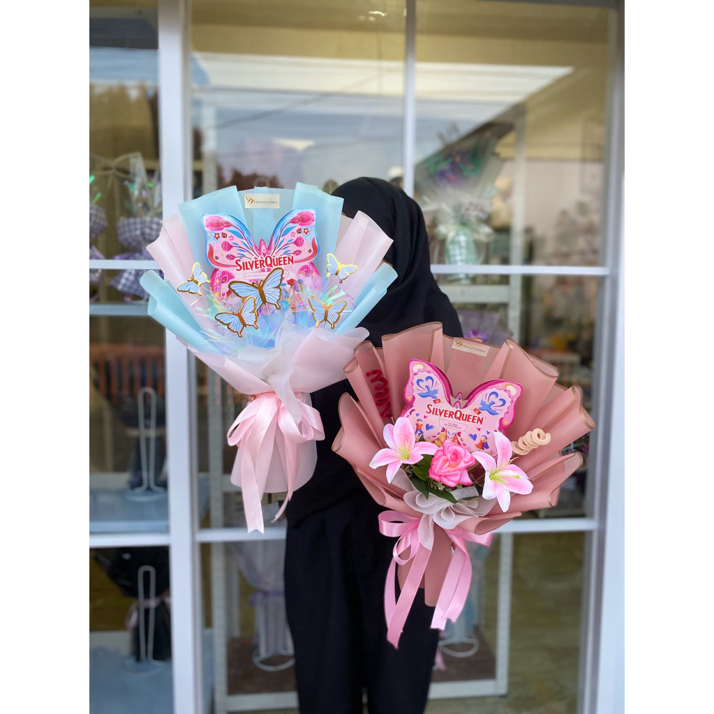 buket Silverqueen butterfly |buket cokelat