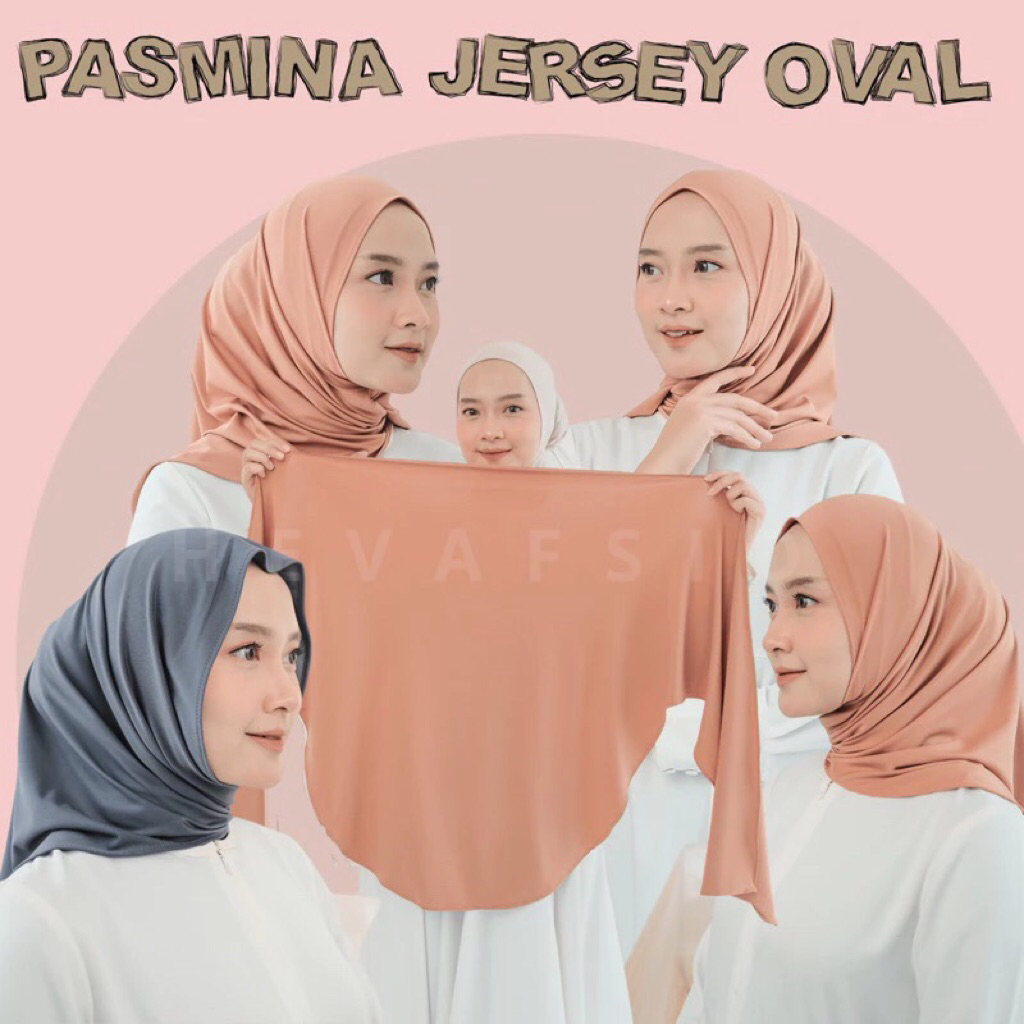 Pashmina Jersey Oval / Pashmina Oval Premium / Hijab Oval Curve / Pashmina Jersey Premium