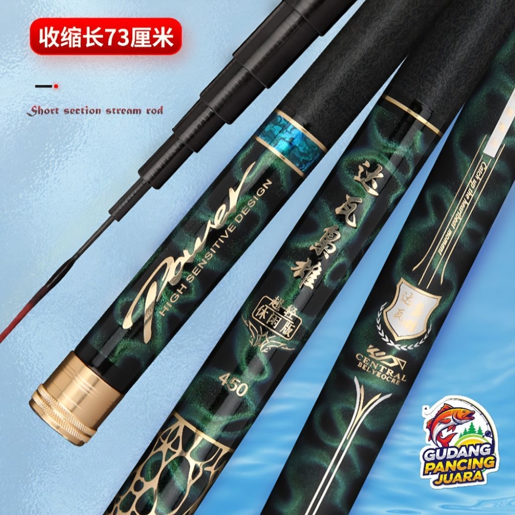 Tegek Elong KDA Super Carbon Kaku & Kuat - Joran Pancing Action Hard Kualitas Premium