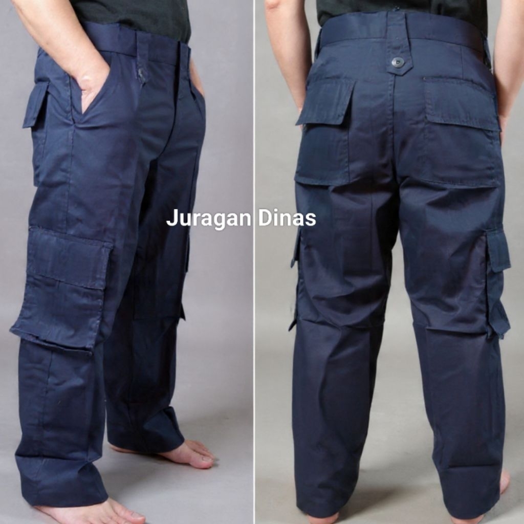 Celana PDL Biru Dongker Navy Satpam Security Kargo Gunung Lapangan Latihan Brimob berkualitas