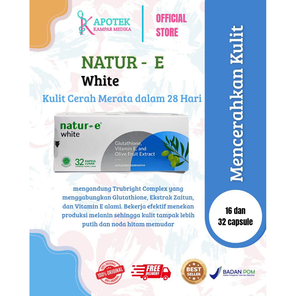 Natur-E White Brightening Softcapsule isi 16 dan 32 kapsul