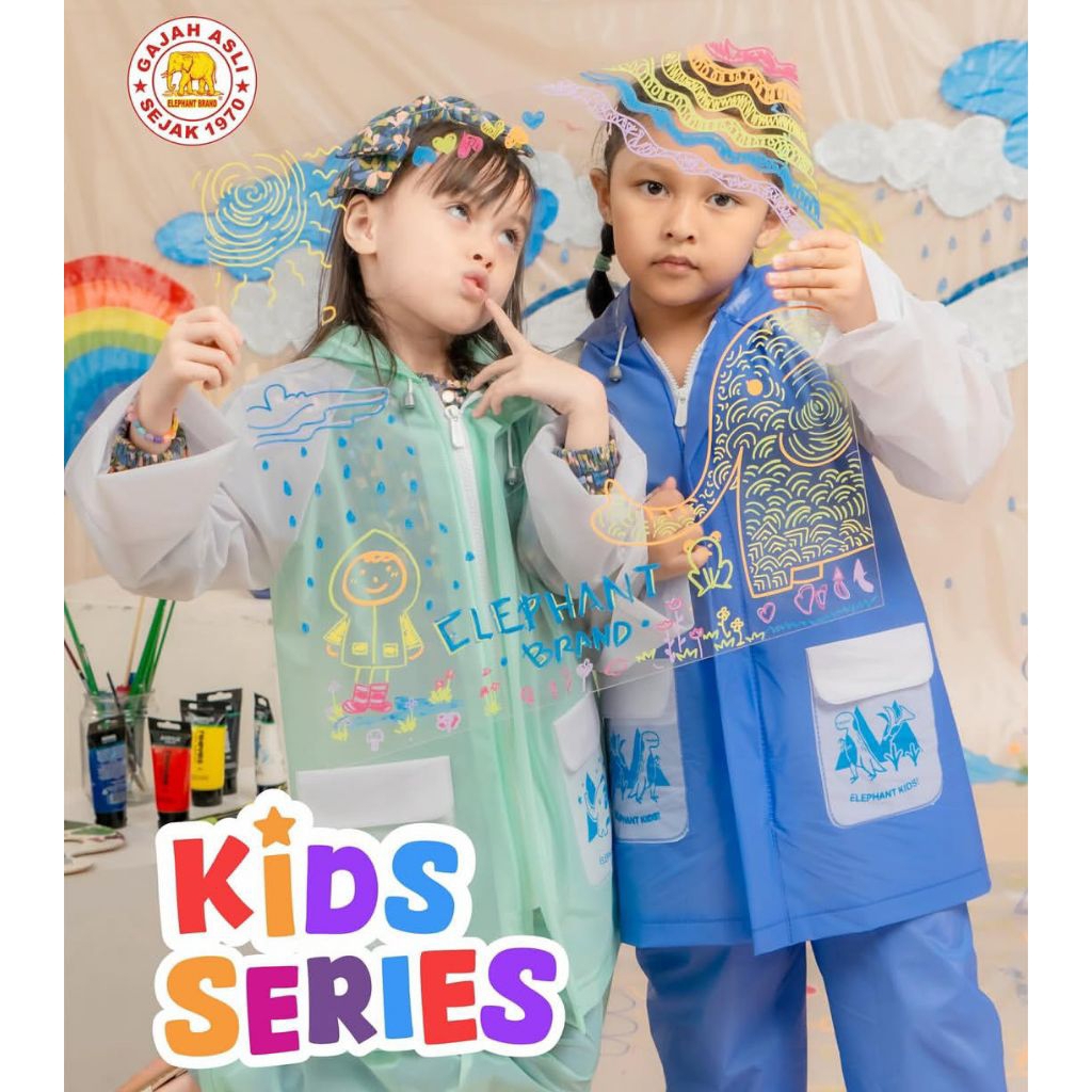 Jas Hujan Anak Elmondo new kids/ elephant kids